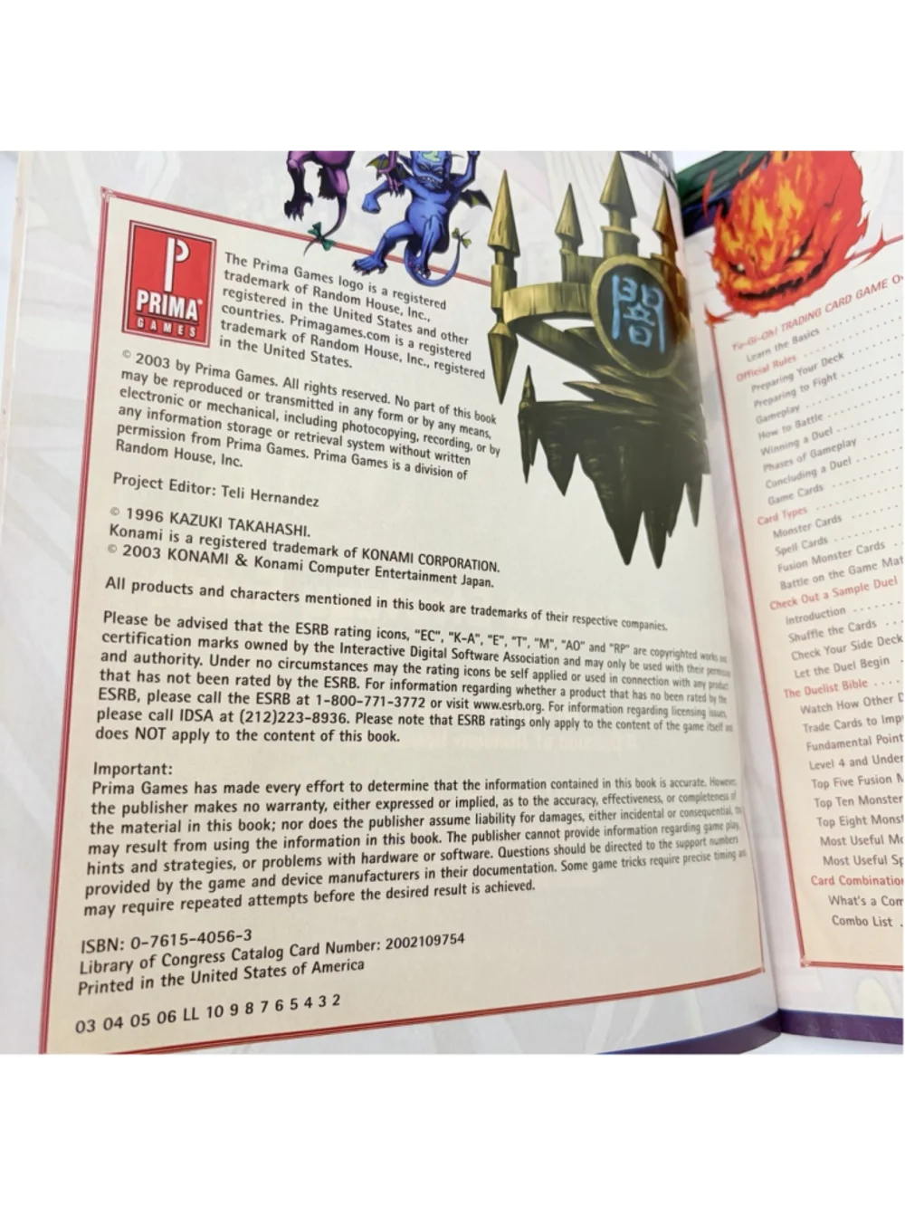 Prima Yu-Gi-Oh! Trading Card Game Rule Book Official Strategy Guide 2003 PB